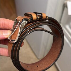 Cole Haan Tan Leather Belt with Silver Buckle